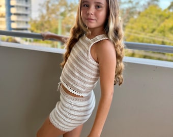 Willa's Junior Collection Summer Crochet Short Set Pattern  -  (PDF digital download ONLY)