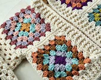 Granny Square Cardigan Crochet Pattern (PDF Pattern Only)