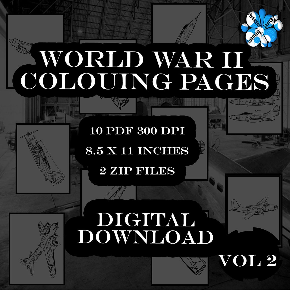 Plane Coloring Book Printable World War II Colouing Pages VOL 2: Top 10 ...