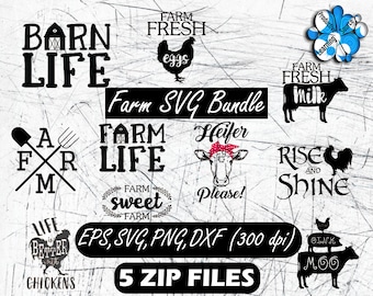 Farm Animal SVG - Animal Silhouette - Animal SVG - Farm Animal Bundle SVG - Farm Animal Clipart- Farm Animal Cut File - Instant Download