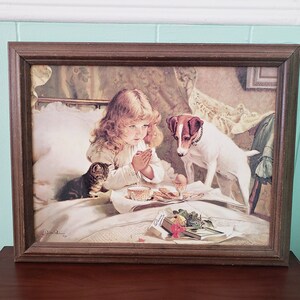 Impressão vintage em papelão de SUSPENSE por Charles Burton Barber, decoração de casa vitoriana, arte de parede de berçário, coleção Charles Barber