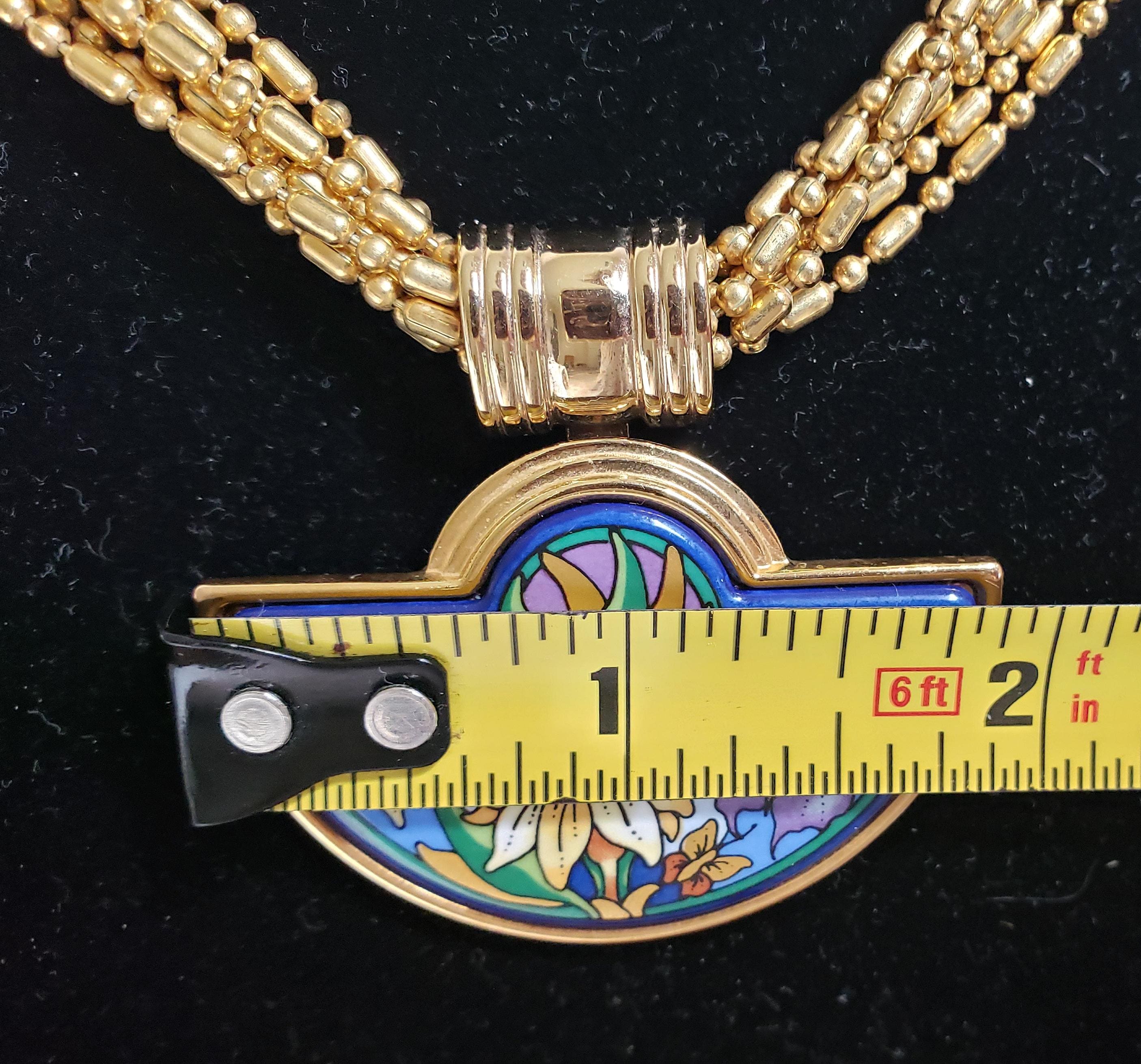 MICHAELA FREY ネックレストップ Vintage Michaela Frey Enamel Pendant Necklace: 24K Gold-plated
