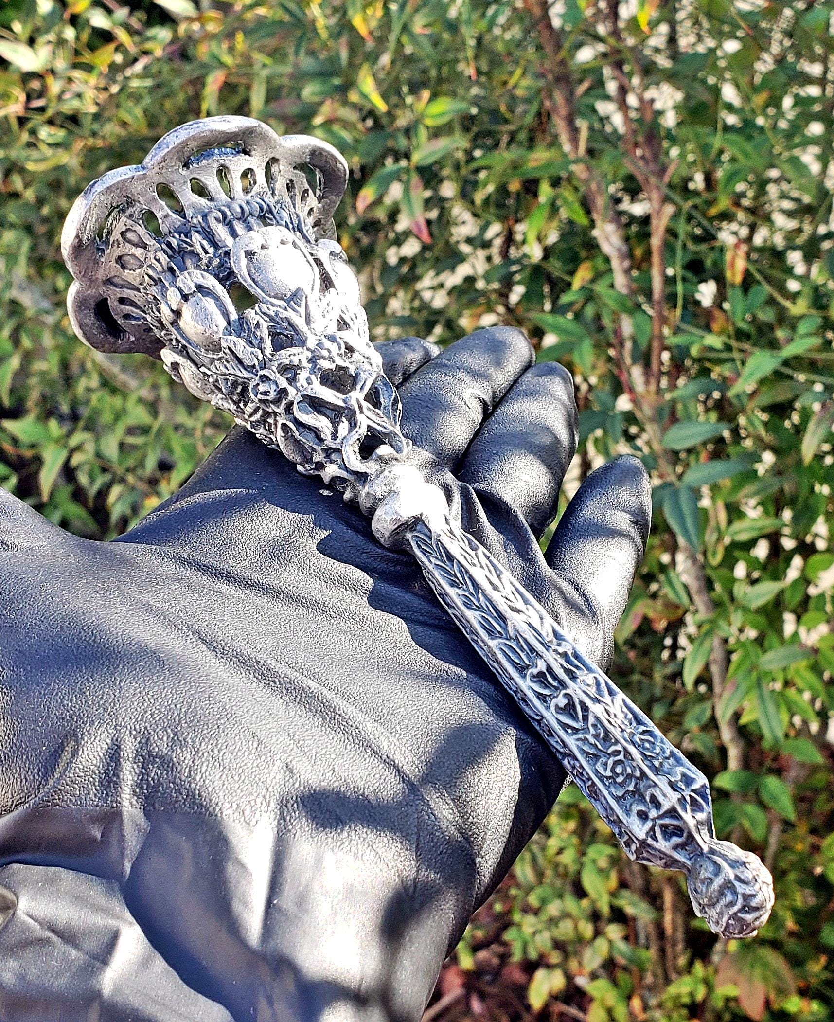 Antique Ornate Pewter Tussie-mussie Posy Holder | 19th Century