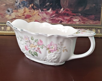 Vintage GRAVY BOAT, Taylor Smith & Taylor Co.,  Sauce Dish, Earthenware China, TST126 pattern, Housewarming, Bridal Shower Gift.