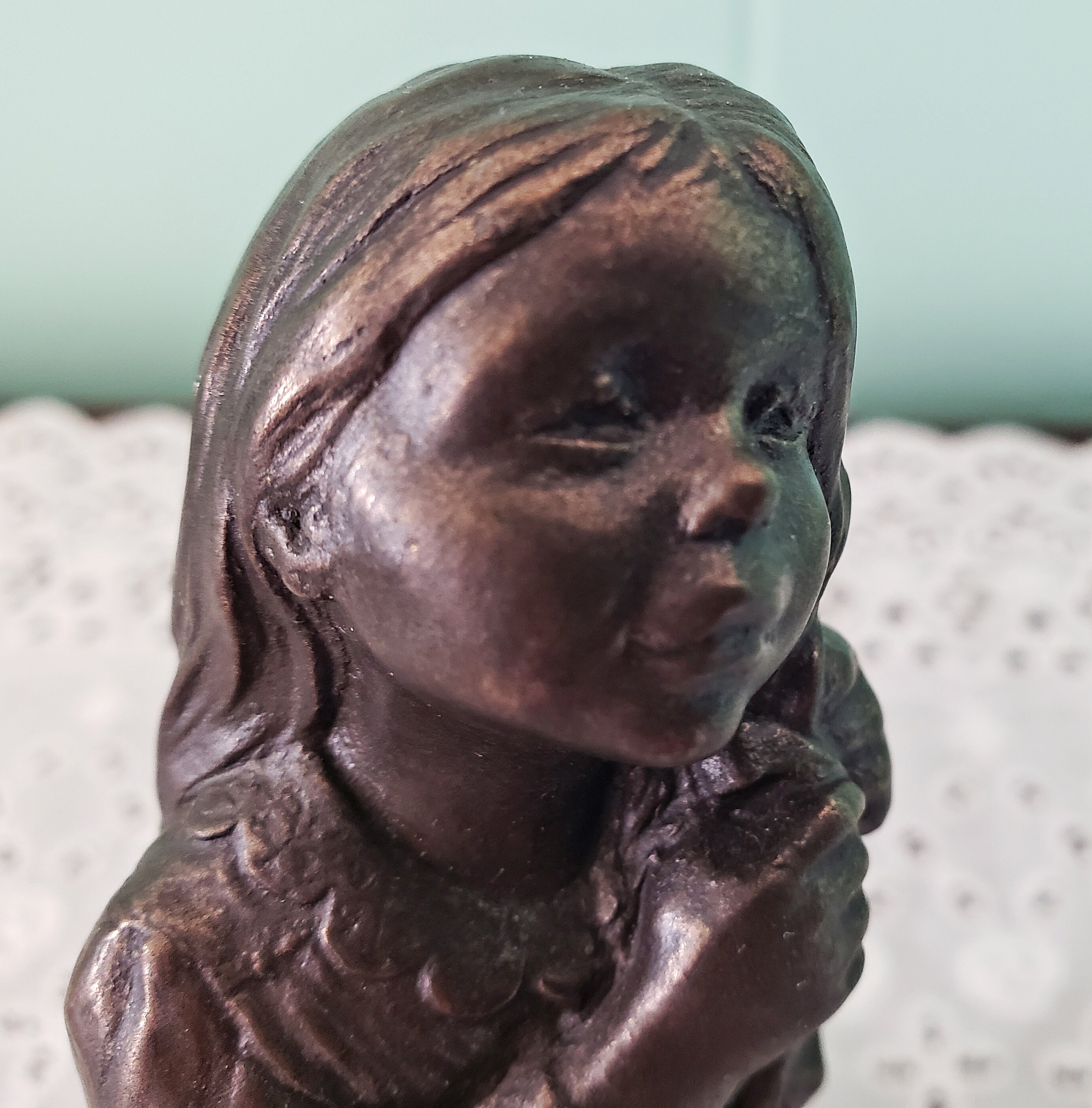 Coldcast Bronze HEREDITIES Figurine, Menton Manor Range, GIRL With