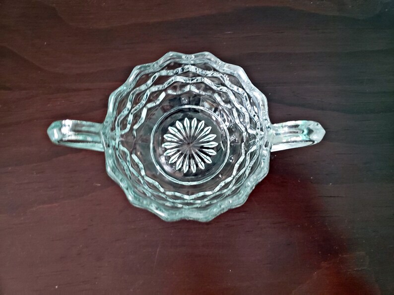 FOSTORIA AMERICAN CLEAR Open Sugar Bowl, Replacement Glassware, Cubist