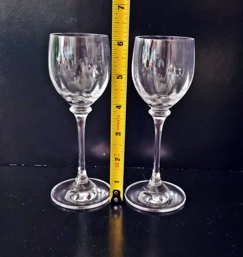 Pair of MIKASA STEPHANIE Pattern Cordial Glasses, Blown Glass, Ribbed Optic Bowl, Elegant