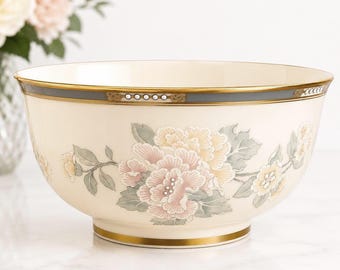 Vintage Lenox McKinley Round Salad Serving Bowl – Presidential Series Fine China – Discontinued Pattern