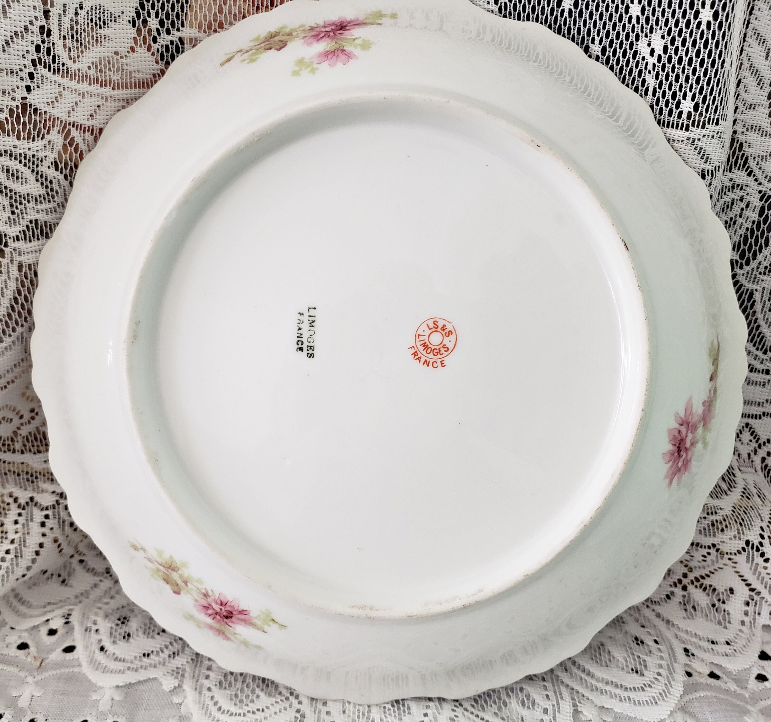 ANTIQUE LIMOGES Porcelain Bowl, LS & S, Lazarus Straus and Sons, Deep Serving Plate, Antique