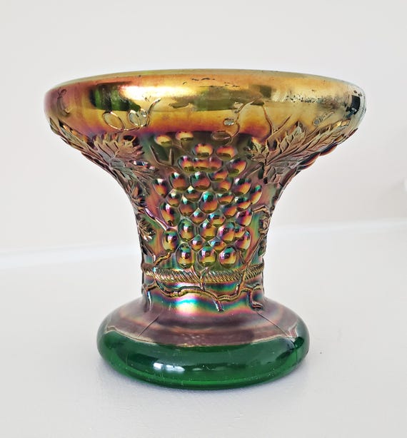 Vintage Northwood Grape & Cable Carnival Glass Vase / Punch Bowl