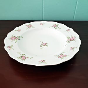 Antique Limoges Soup Plate: Charles Ahrenfeldt Pink Floral Porcelain