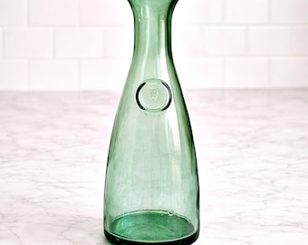 Vintage Italian Green Glass  Decanter – MISURA ITALY Bistro Bottle, Water Wine Carafe