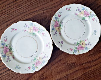 Two Bread and Butter Plates by HEINCRICH SELB BAVARIA for John Wanamaker Store, Vintage German Porcelain, Collectible China, Replacements