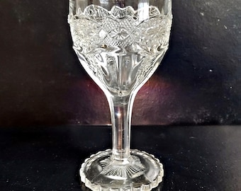 EAPG Cordial Glass by Jenkins Glass Company - Thistleblow pattern -  Early 20th Century American Glassware - Collectible Antique barware