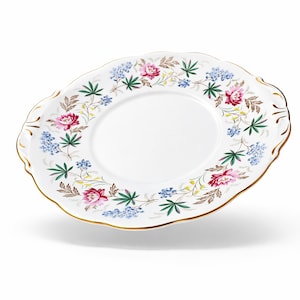 Plato para servir pasteles de porcelana fina Queen Anne con diseño Verona - Decoración vintage para fiestas de té inglesas