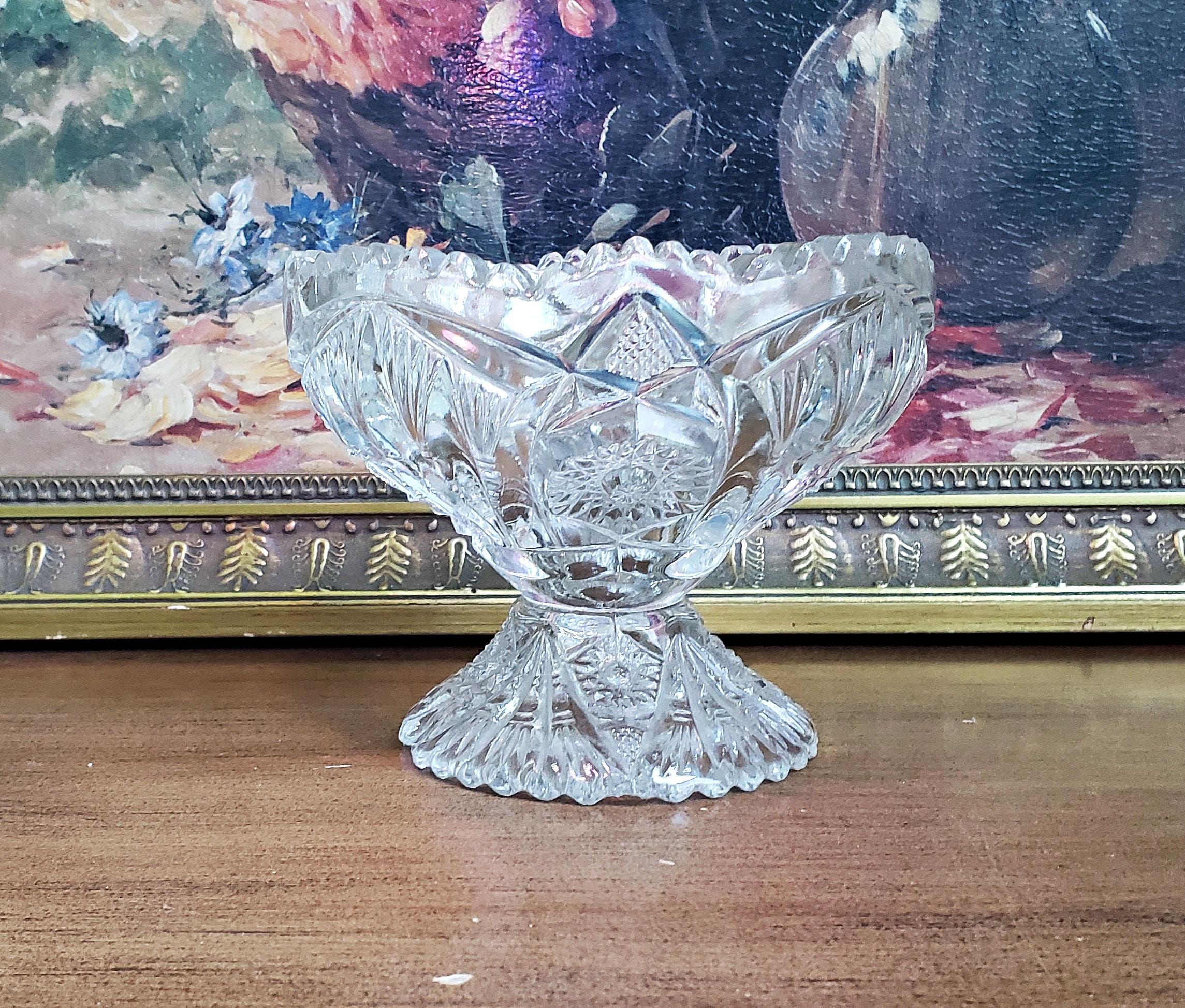 Early 20th-Century American Glassware – Imperial Glass Co. NUCUT Compote Pattern #537 - Antique EAPG - Collectors Crystal - unique gift idea