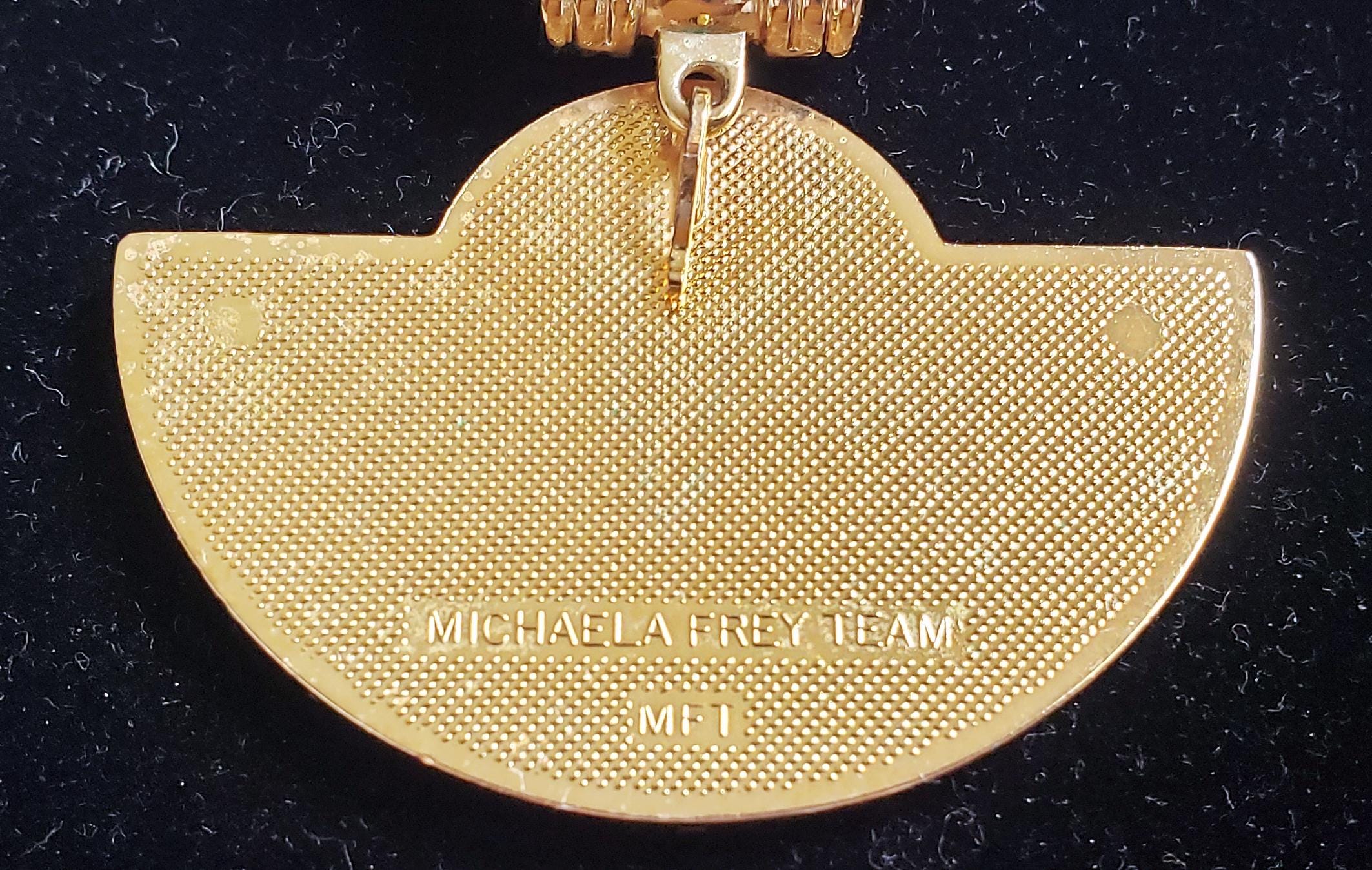 MICHAELA FREY ネックレストップ Vintage Michaela Frey Enamel Pendant Necklace: 24K Gold-plated