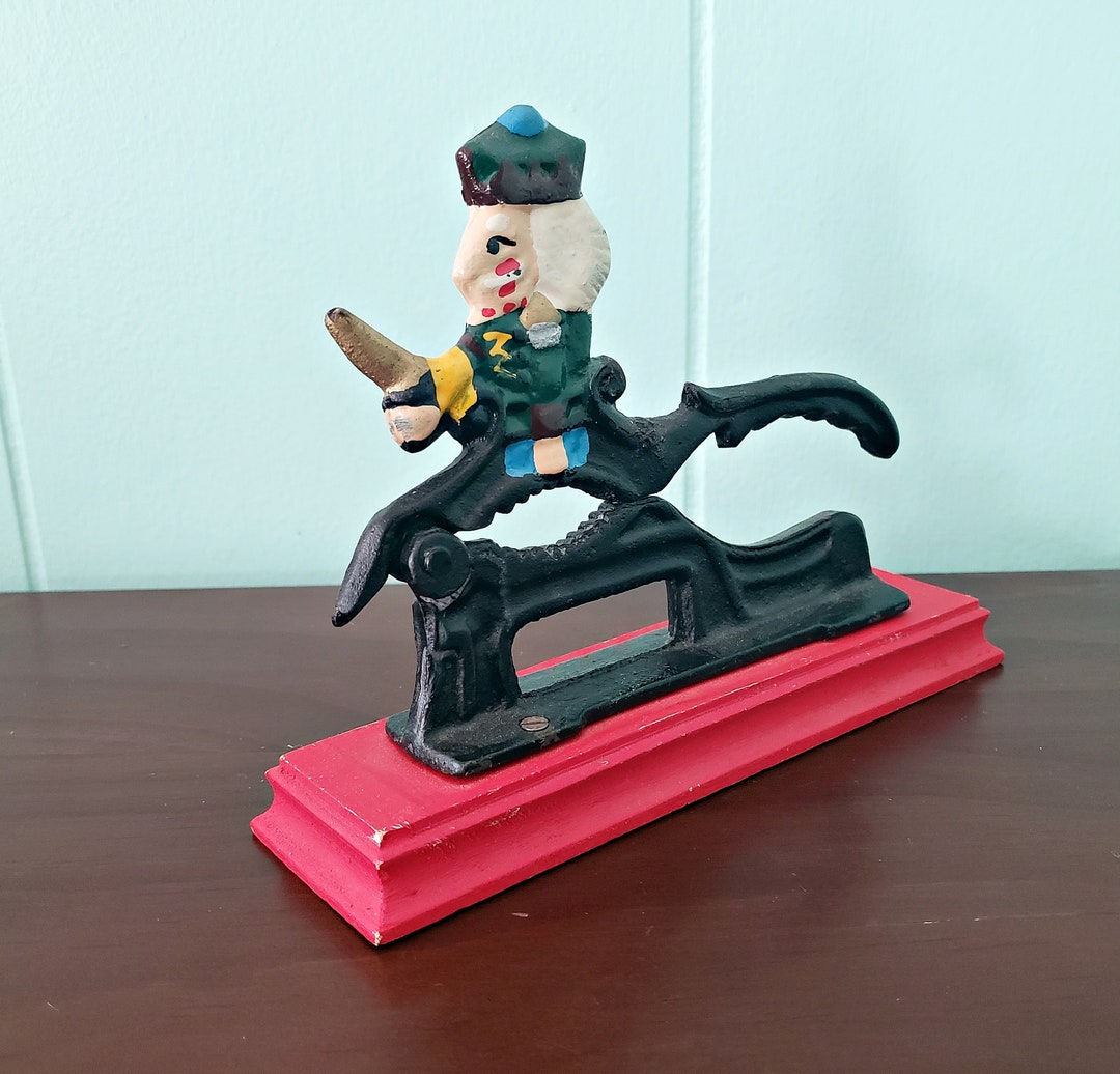 Vintage Cast Iron Nutcracker Mounted on Wood Base Soldier on Etsy UK