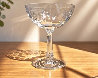 Vintage Fostoria Spinet Champagne Glass Tall Sherbet 1950s Cut Blown Glass