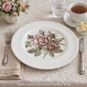 Plato llano vintage Johnson Bros Rose • Plato de repuesto de porcelana inglesa de la década de 1940