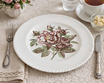 Vintage Johnson Bros Rose Dinner Plate • 1940s English China Replacement Plate