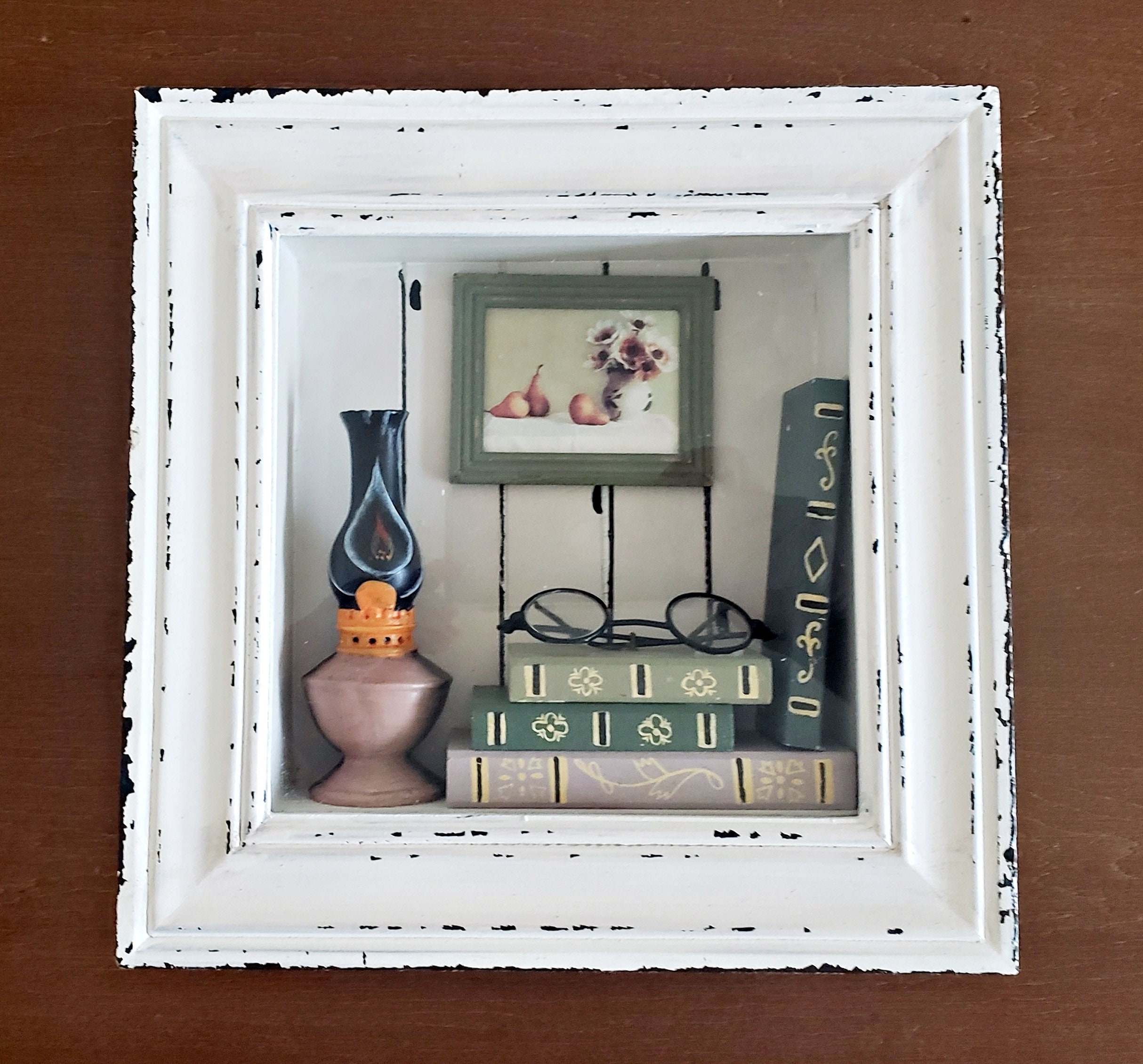 Vintage Shadow Box Diorama by Denis East International, Framed 3D Art