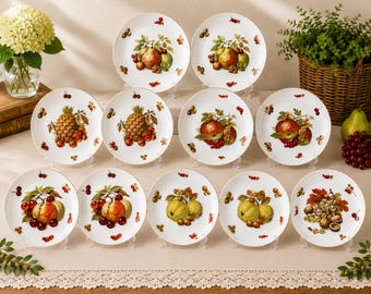 Vintage Seltmann Weiden Bavaria borden set van 11 | Duitse porseleinen fruitborden | Dessertsaladeborden | West-Duitsland, China: