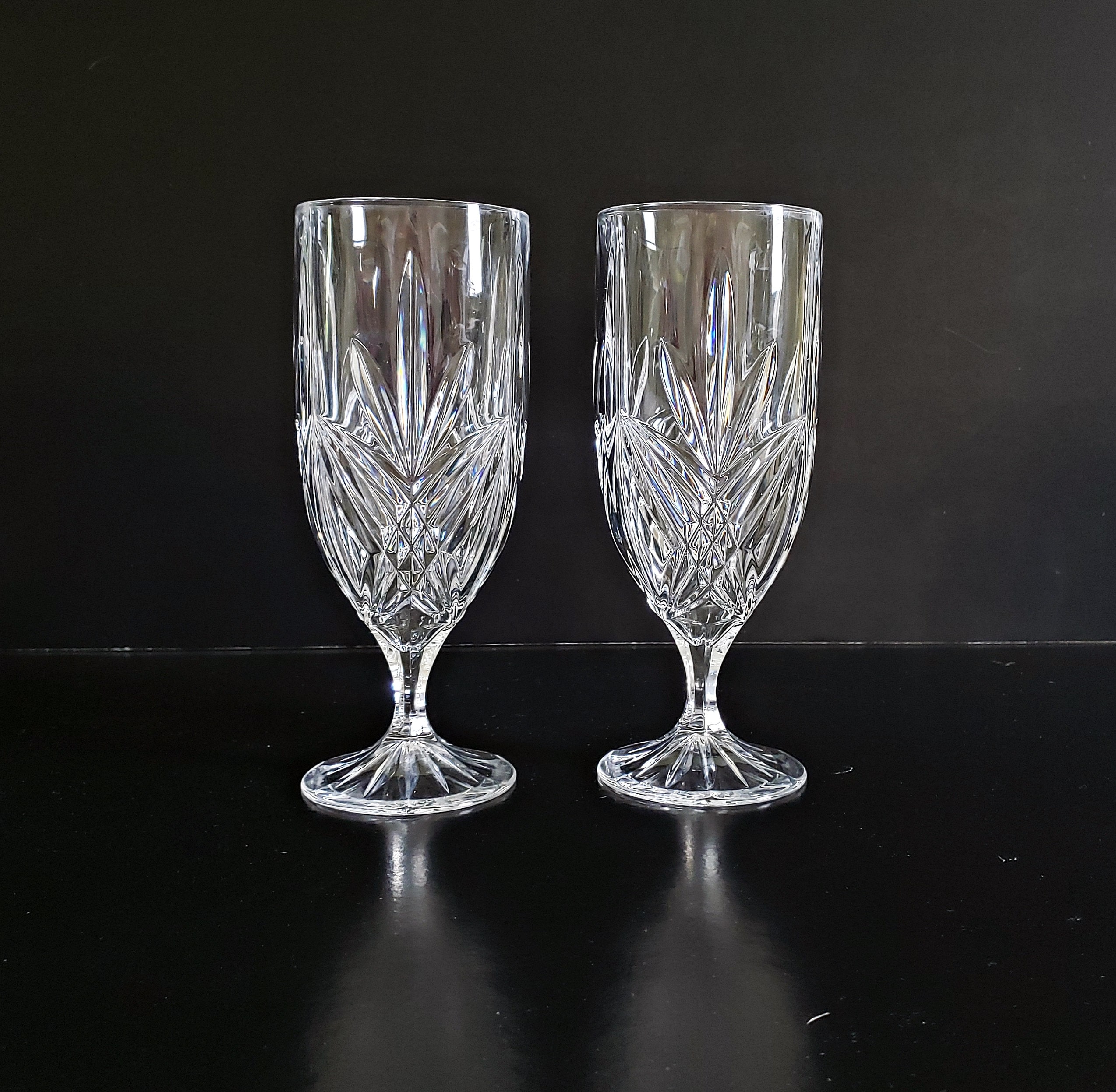 Vintage Godinger dublin Wine Glasses, Set of 4 Tall Swanky Cut