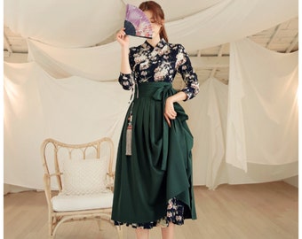 Korean Modern Hanbok Dress Set For Women | Korea Traditional Style Midi Wedding Party Dress Skirt (CLHD0011)