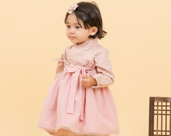 Girl's Hanbok Dress For Dohl & 100 Day | Baby Daily Cotton Hanbok Set From 0-7 Years (LTG00008)