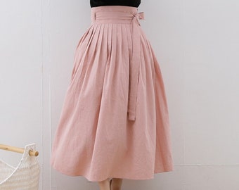 Handmade Modern Hanbok Classy Wrap Midi Skirt | Korean Fashion Women Hanbok (DRS0016)