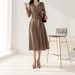Elegant Formal Flare Mini Dress Korean Style Long Sleeve Dress CLD0384 ...