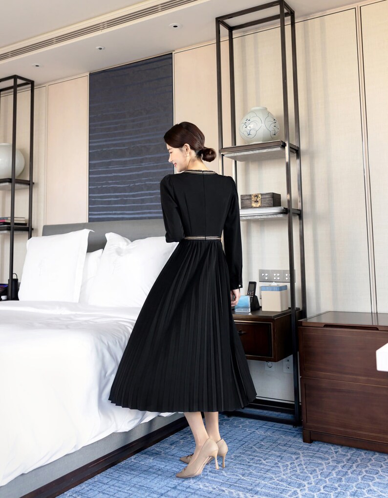 Elegant Wedding Guest Dress Korean Style Formal Pleated Etsy