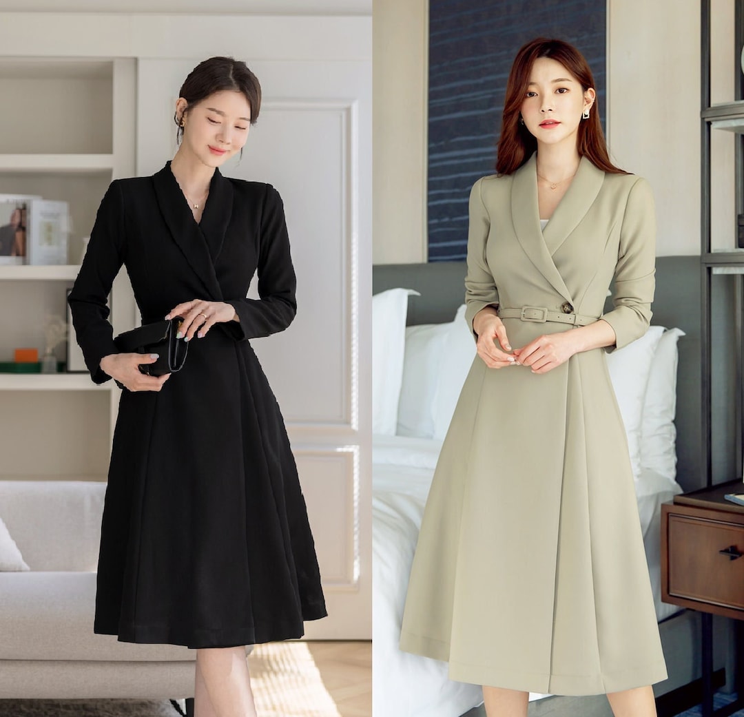 Elegant Formal Coat Dress Korean Style Wedding Guest Dress CLD0044 Etsy