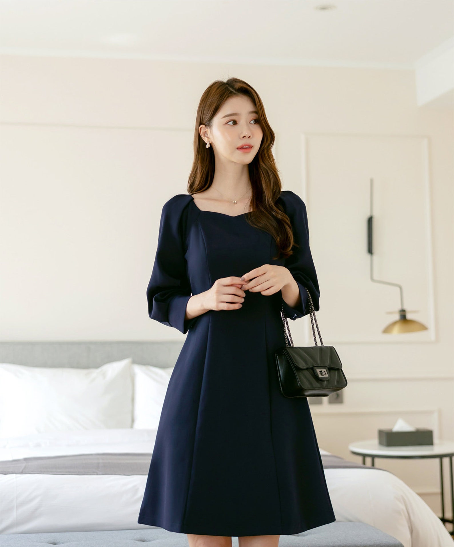 Elegant Formal Mini Dress Korean Style Wedding Guest Dress Etsy