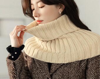 Elegant Knitting Pattern Neck Warmer | Korean Style Clothing Accessories (CLA0080)