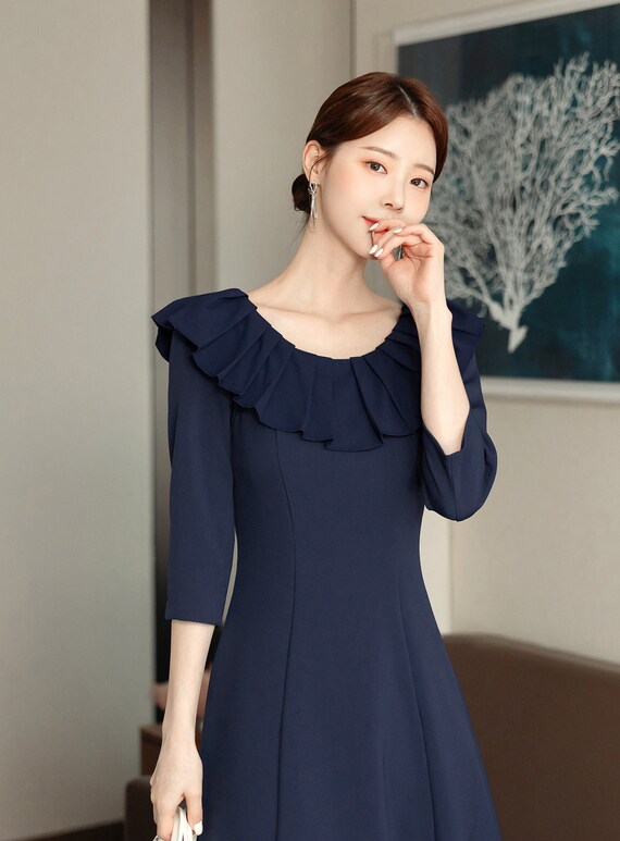 Korean style top midi dress