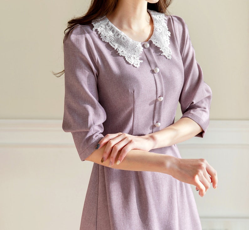 Elegant Formal Autumn Dress Korean Style Long Sleeve A-line - Etsy