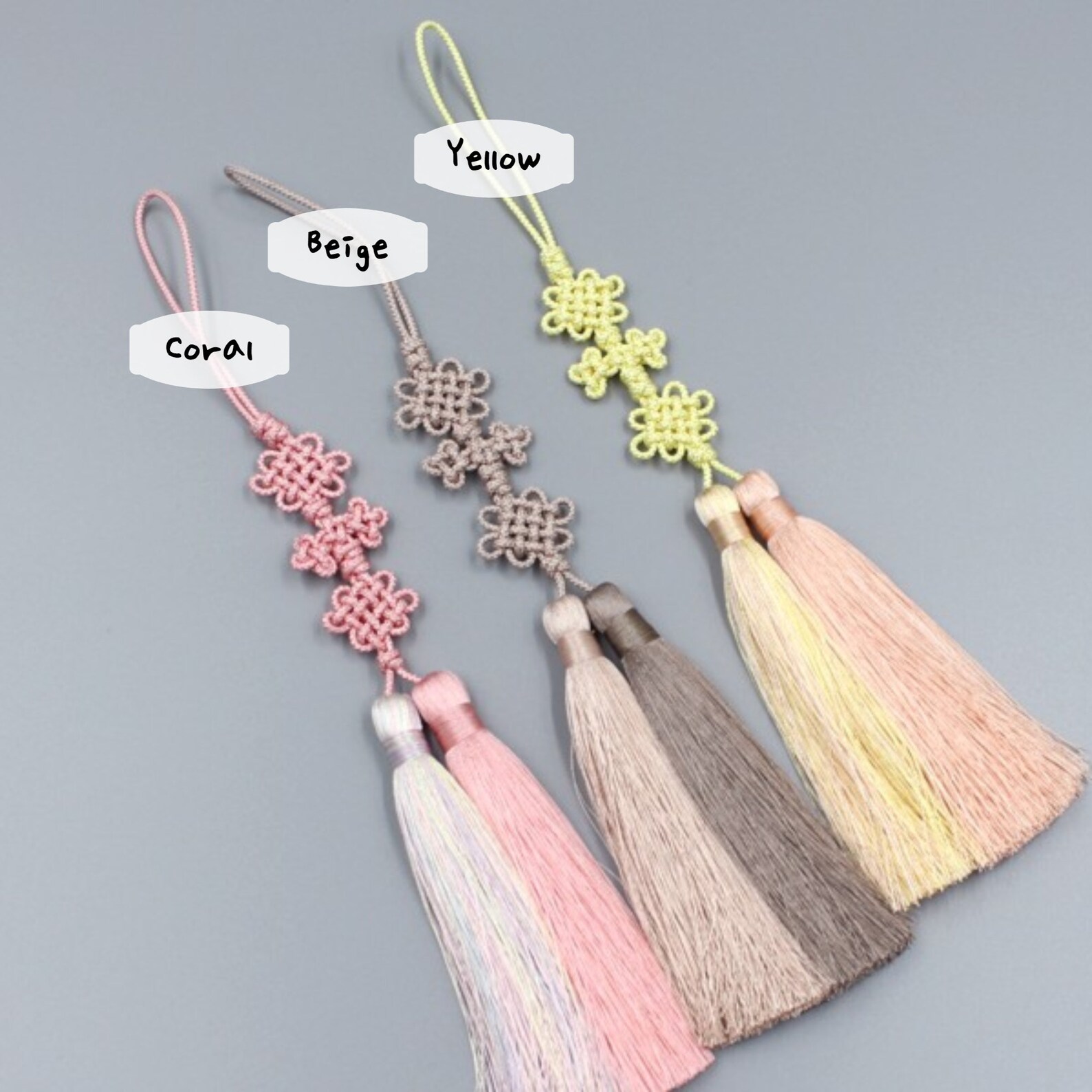 2 Knots Tassel Korean Norigae Hanbok Accessory Bojagi Etsy