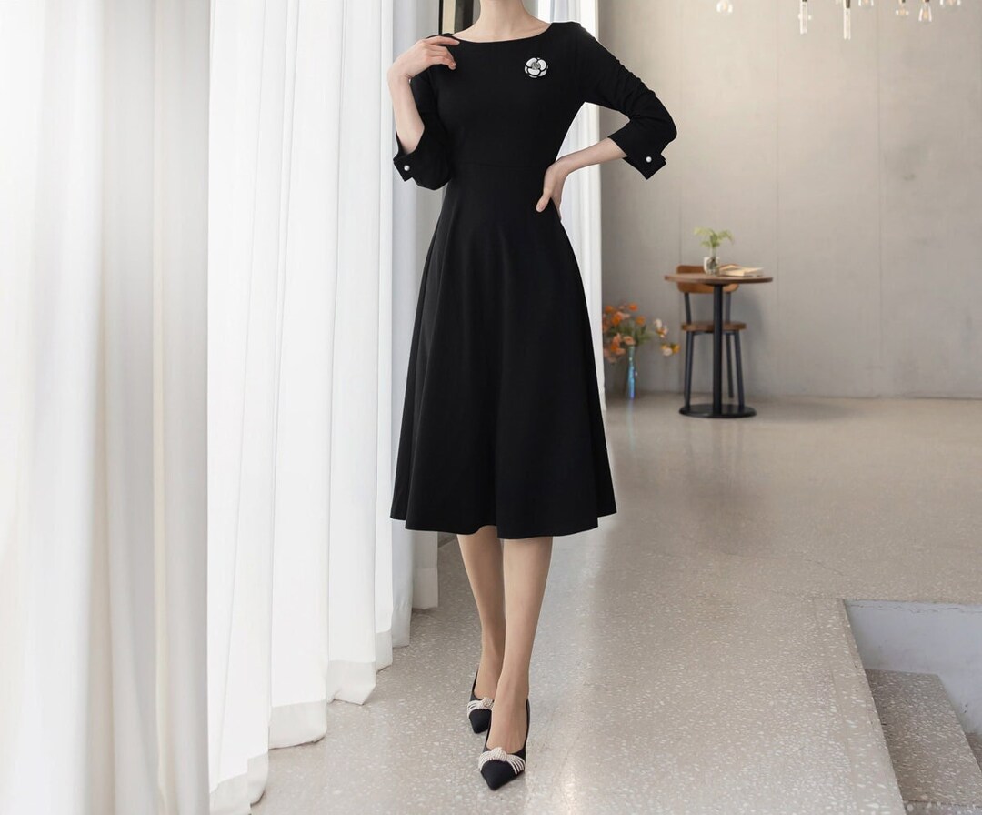 Vestidos cuello barco discount fiesta