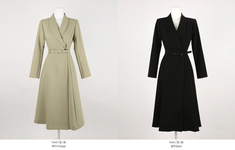 Elegant Formal Coat Dress Korean Style Long Dress CLD0044 Etsy