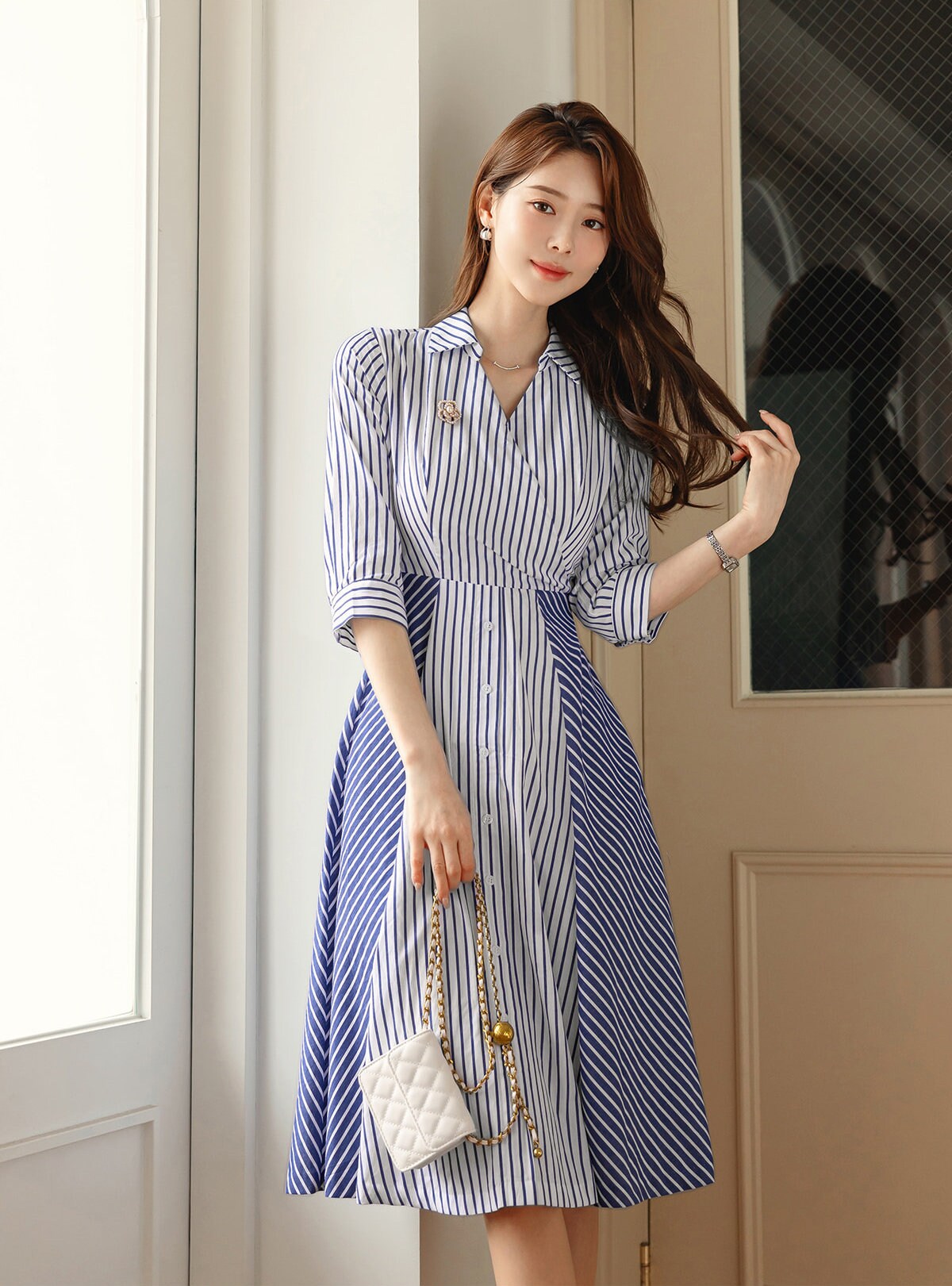 Korean store striped dress