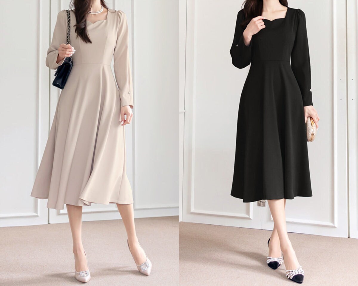 Korean dress deals long sleeve