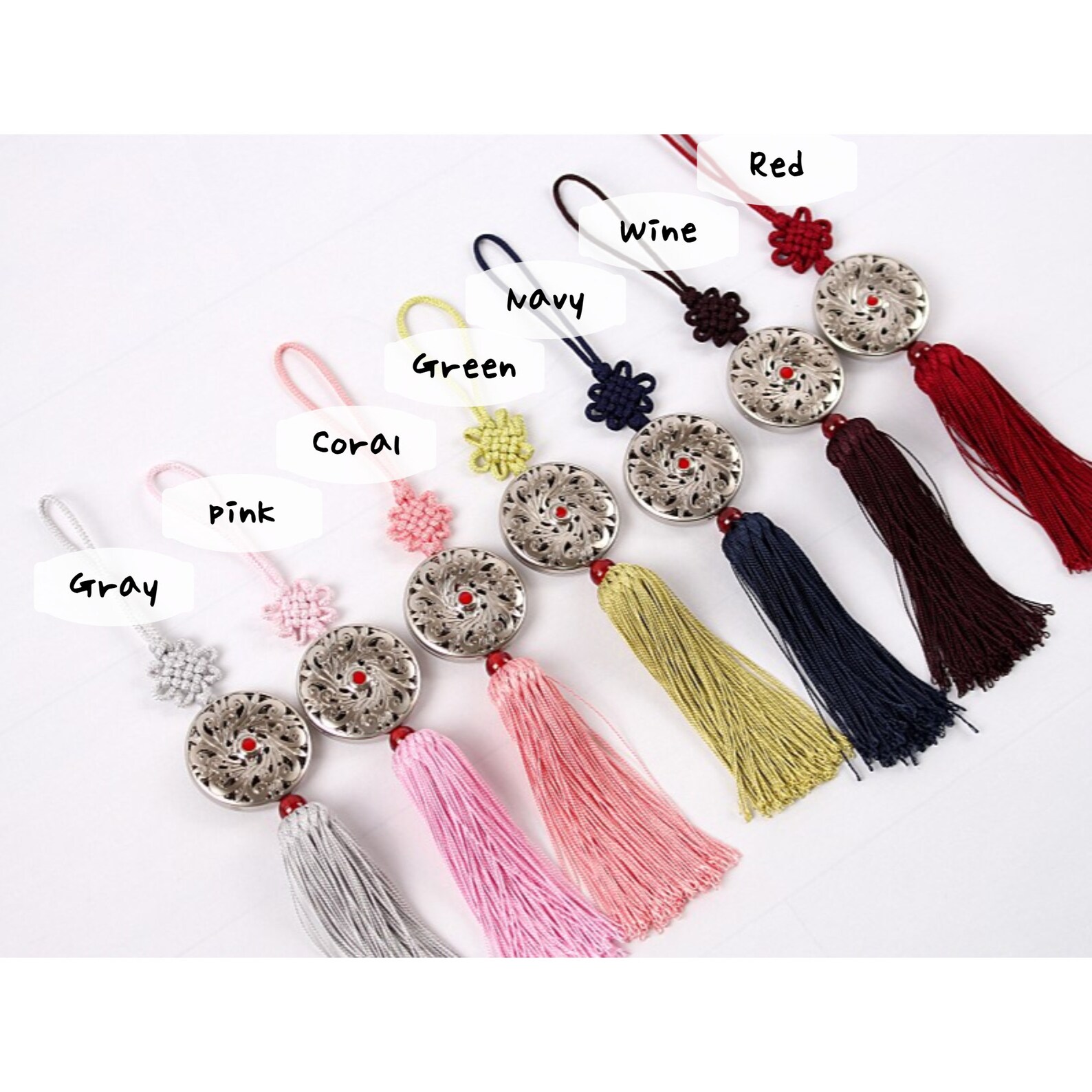 Korean Circle Tassel Norigae Hanbok Accessory Bojagi Etsy