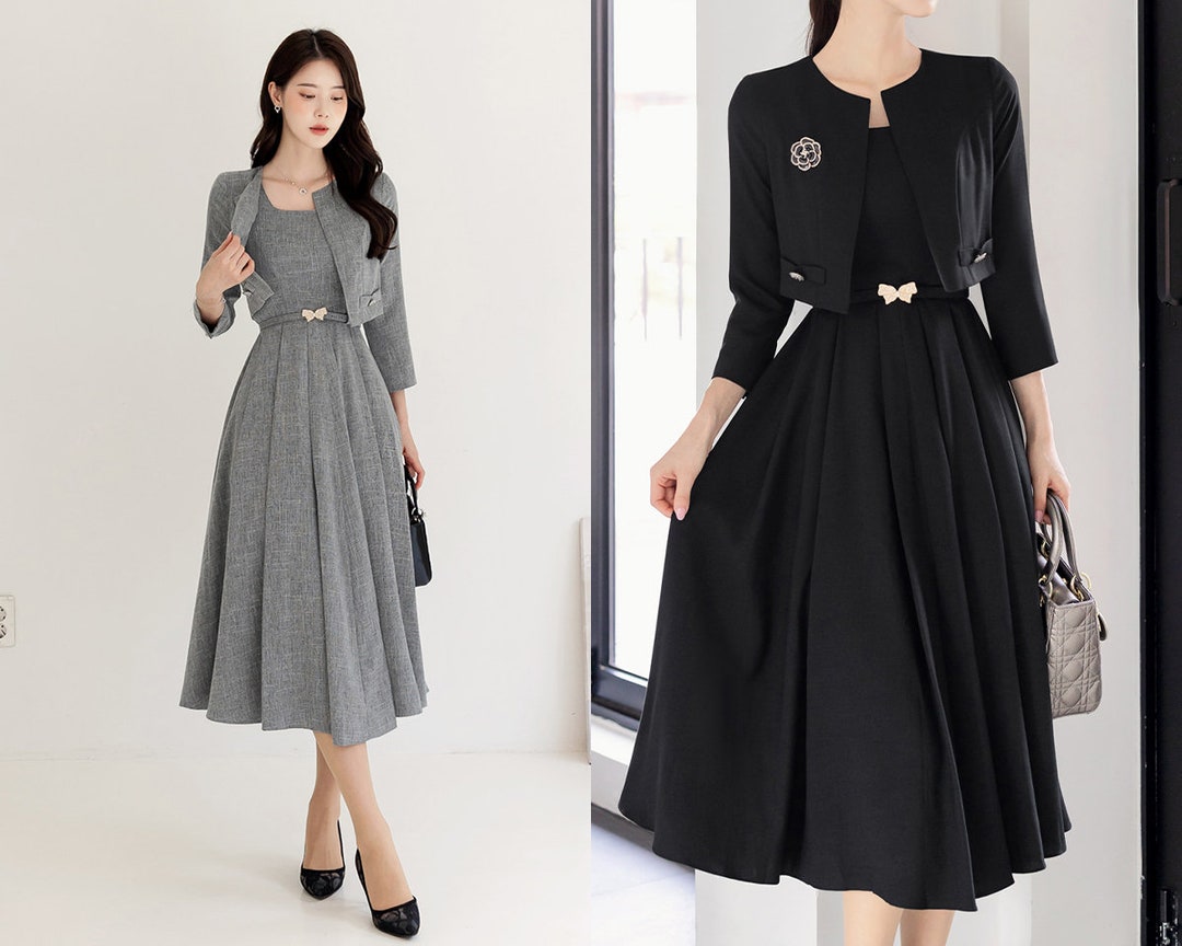 Elegant Formal Party Pleated Dress Korean Style Wedding Guest Dress ...