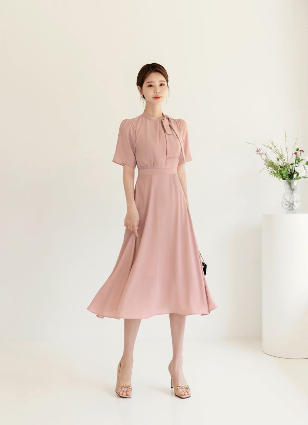 Elegant Formal Chiffon Dress Korean Style Party Dress CLD0130 Etsy