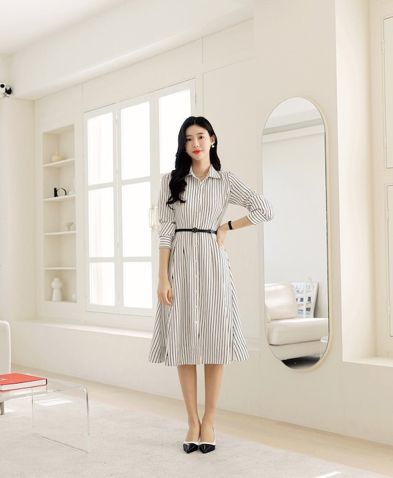 Midi Stripe Dress - Buy Midi Stripe Dress online in India