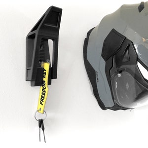 Helmet mount with key hanger, helmet holder, helmet hanger, motorcycle accessories
