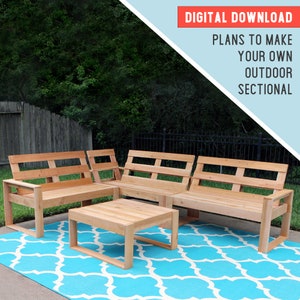 PLANS | Outdoor Sectional Woodworking Plans, Plans to build your own Outdoor seating, PDF plans to build an outdoor sofa