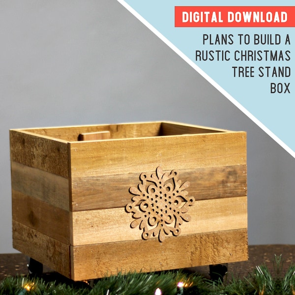 PLANS | Christmas Tree Box Farmhouse Style Stand Woodworking Plans PDF